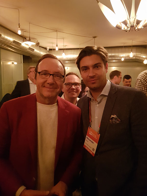 Our Partner Alexander Rapatz with Kevin Spacey at the Speakers Dinner.